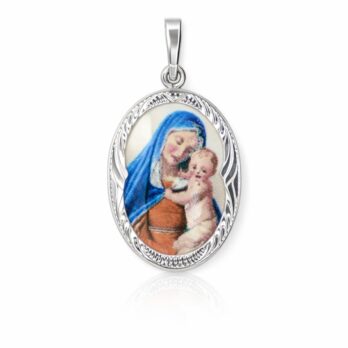Stříbrný přívěsek – Madonka pannou Marií a Ježíškem