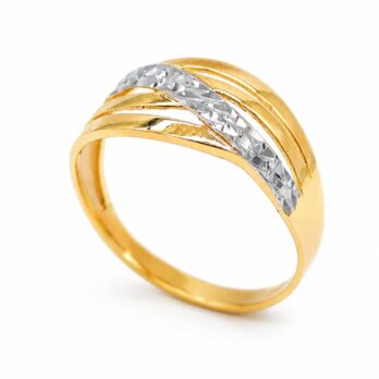 Zlatý prsten – dvoubarevný s elegantním gravírovnáním