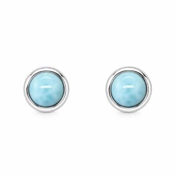 Stříbrné náušnice – larimar