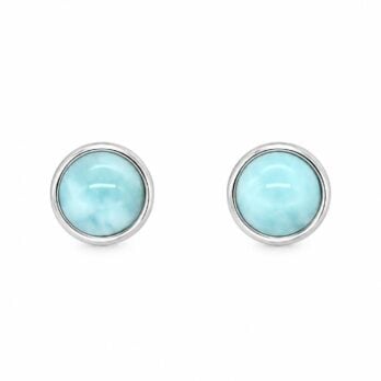 Stříbrné náušnice – larimar