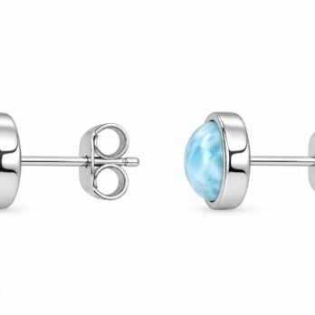 Stříbrné náušnice – přírodní Larimar
