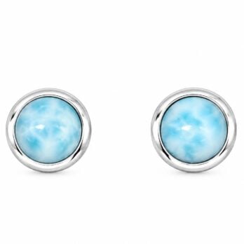 Stříbrné náušnice – přírodní Larimar